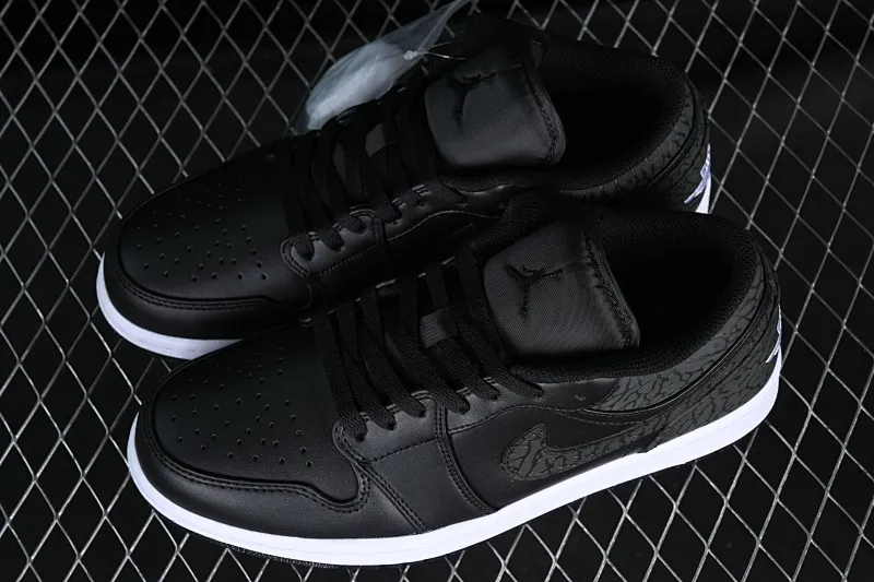 All categories Air Jordan Jordan series basketball shoes Air Jordan 1 Low Z version Air Jordan 1 Low AJ1 Joe 1 all black burst pattern low-top cultural casual sneakers FB9907-001